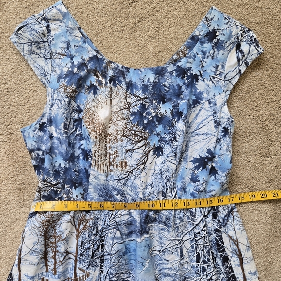 NWT Retrolicous Winter Seasonal Keyhole Cut Cap Sleeve A Line Dress Size 1X - Picture 9 of 11